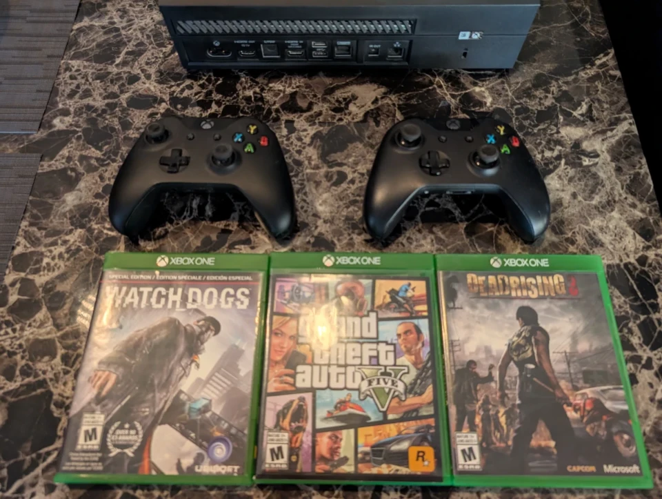 Xbox One Console with Two Controllers and Three Games - photo 2