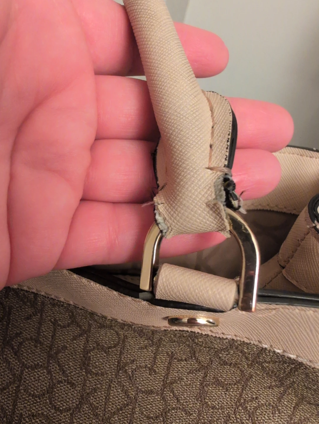 Calvin Klein Monogram Tote Bag - Cream/Brown - photo 3