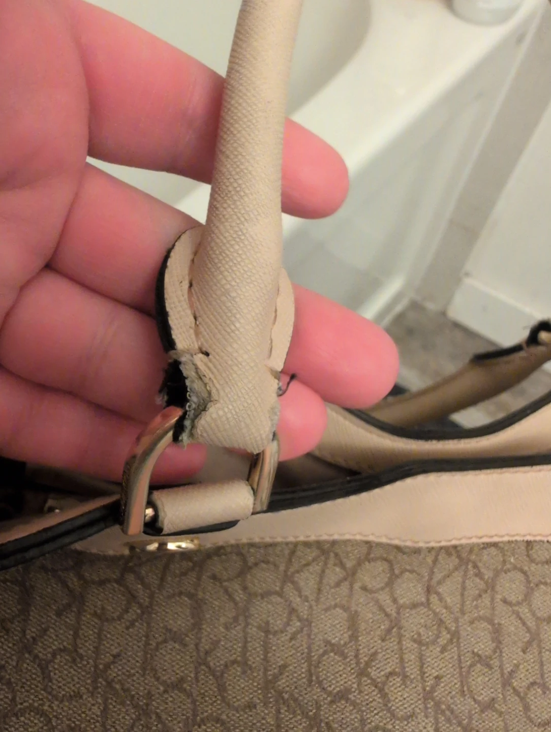 Calvin Klein Monogram Tote Bag - Cream/Brown - photo 4