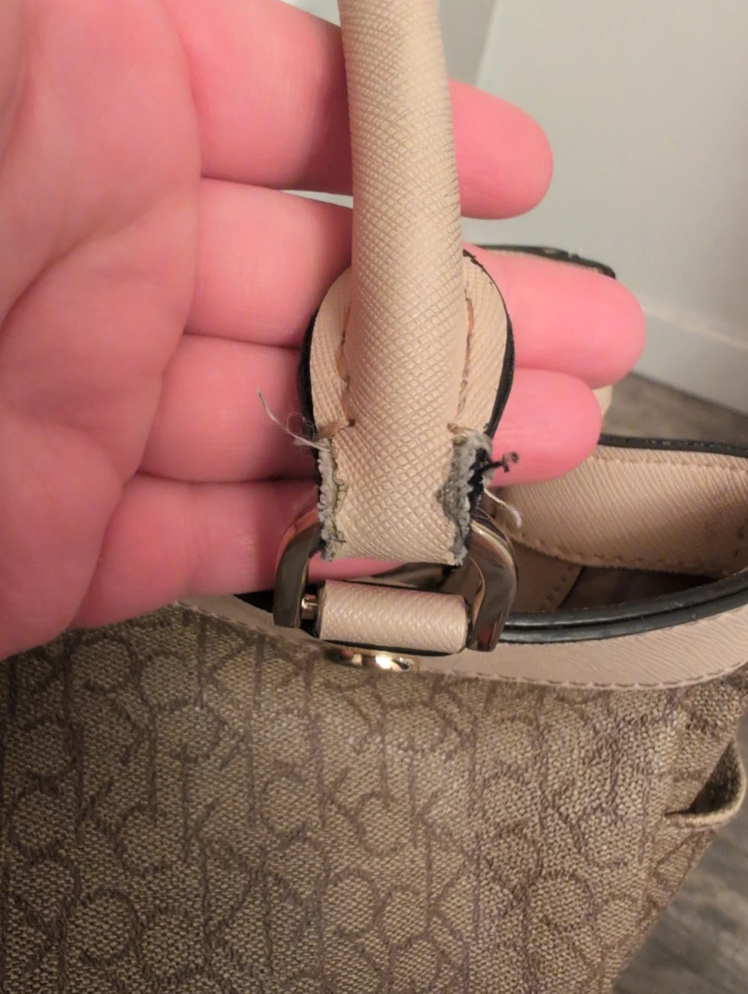 Calvin Klein Monogram Tote Bag - Cream/Brown - photo 5