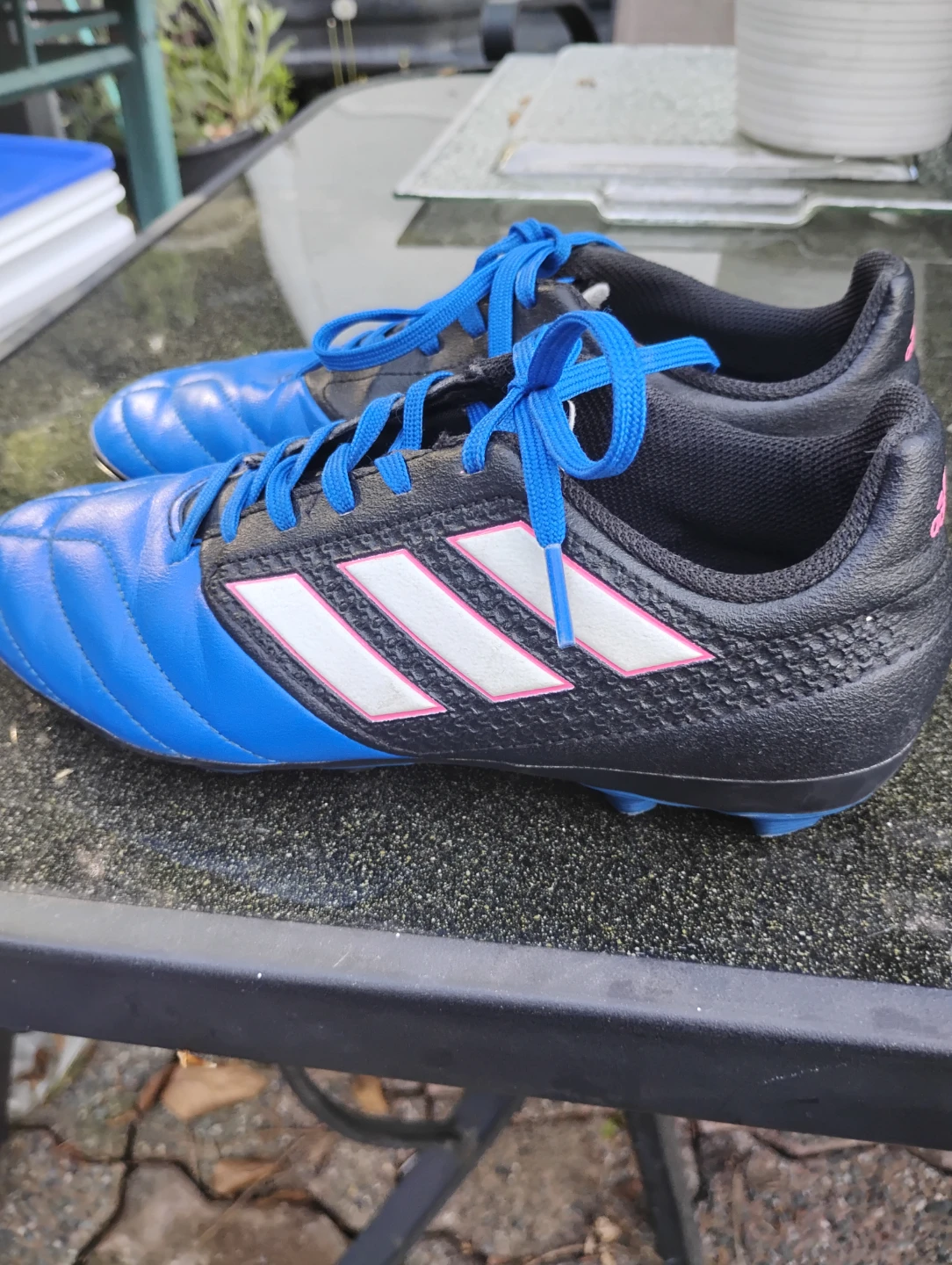 Adidas Soccer Cleats - Blue/Black/White