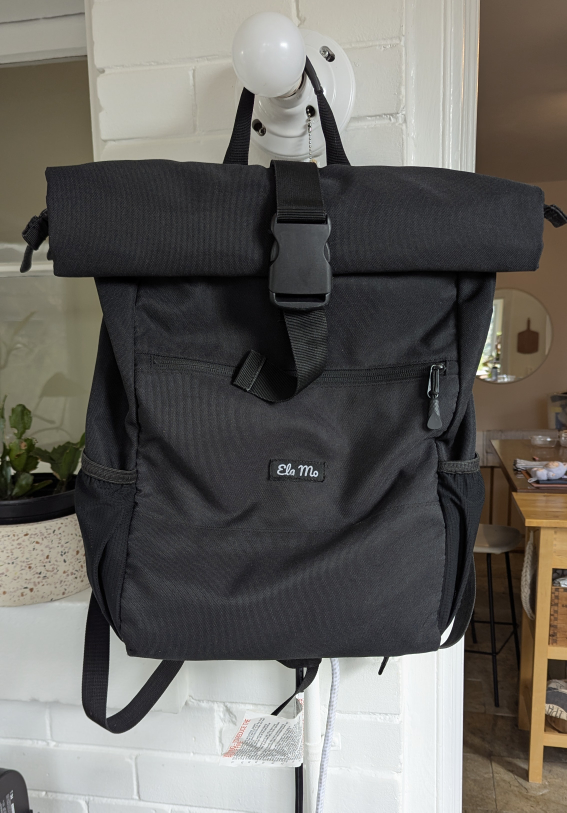 Ela Mo Rolltop Backpack in Black