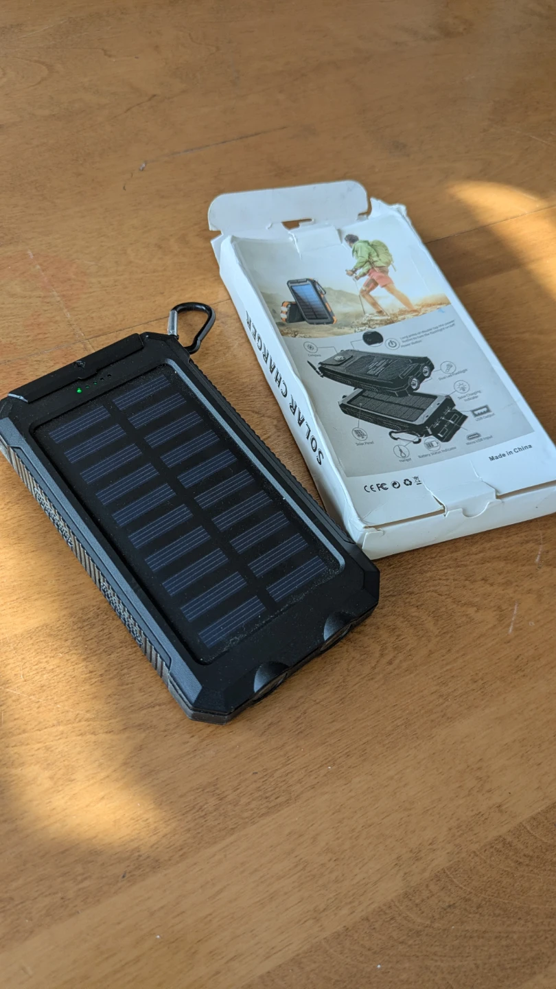 Solar Charger Power Bank with LED Flashlight and Compass - photo 2