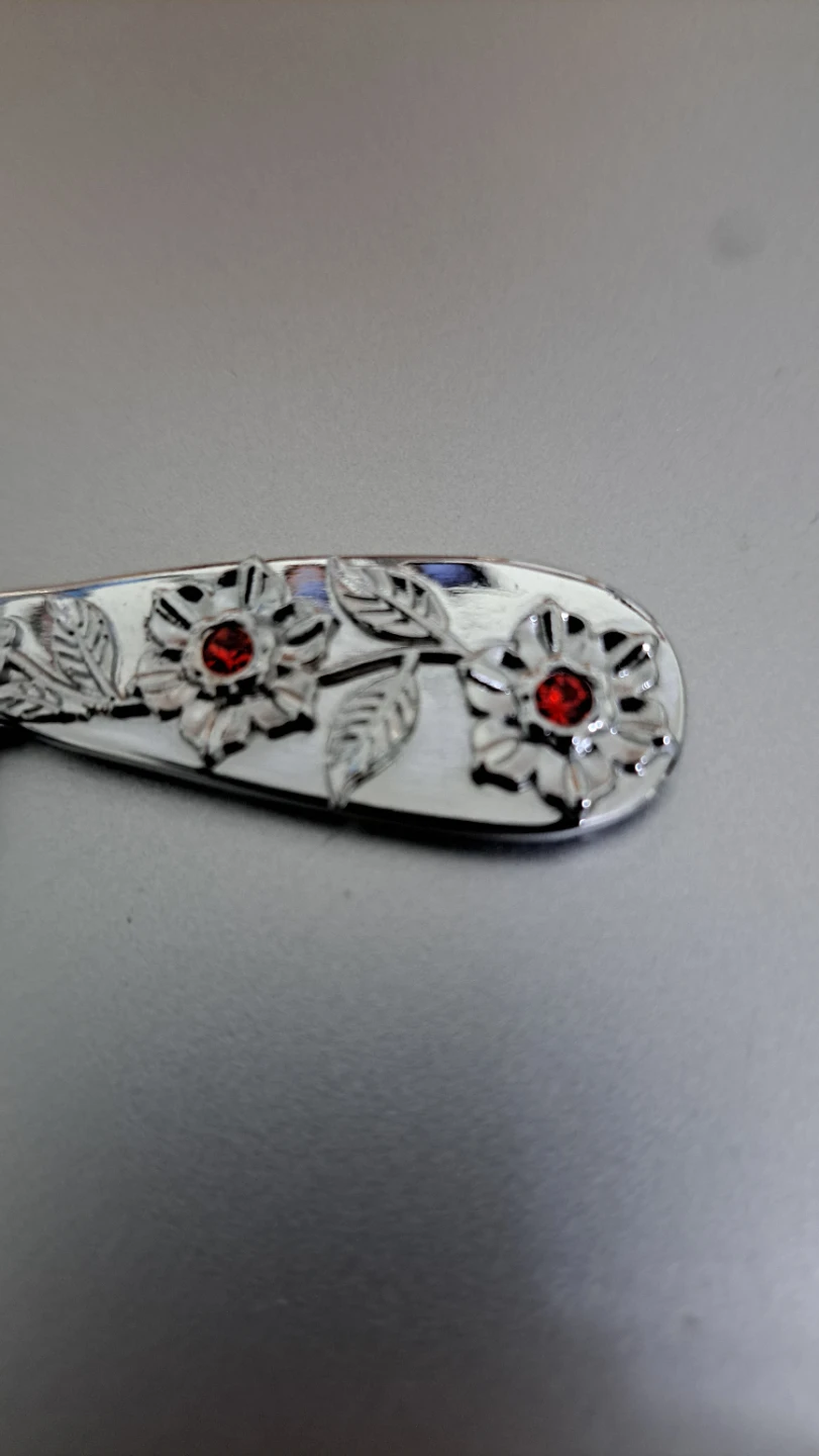 Decorative Mini Metal Comb with Floral Design - photo 2