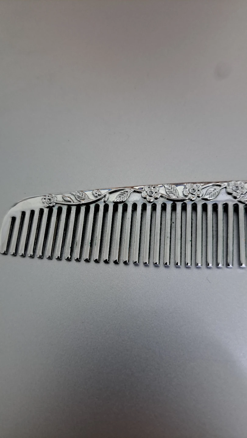 Decorative Mini Metal Comb with Floral Design - photo 3