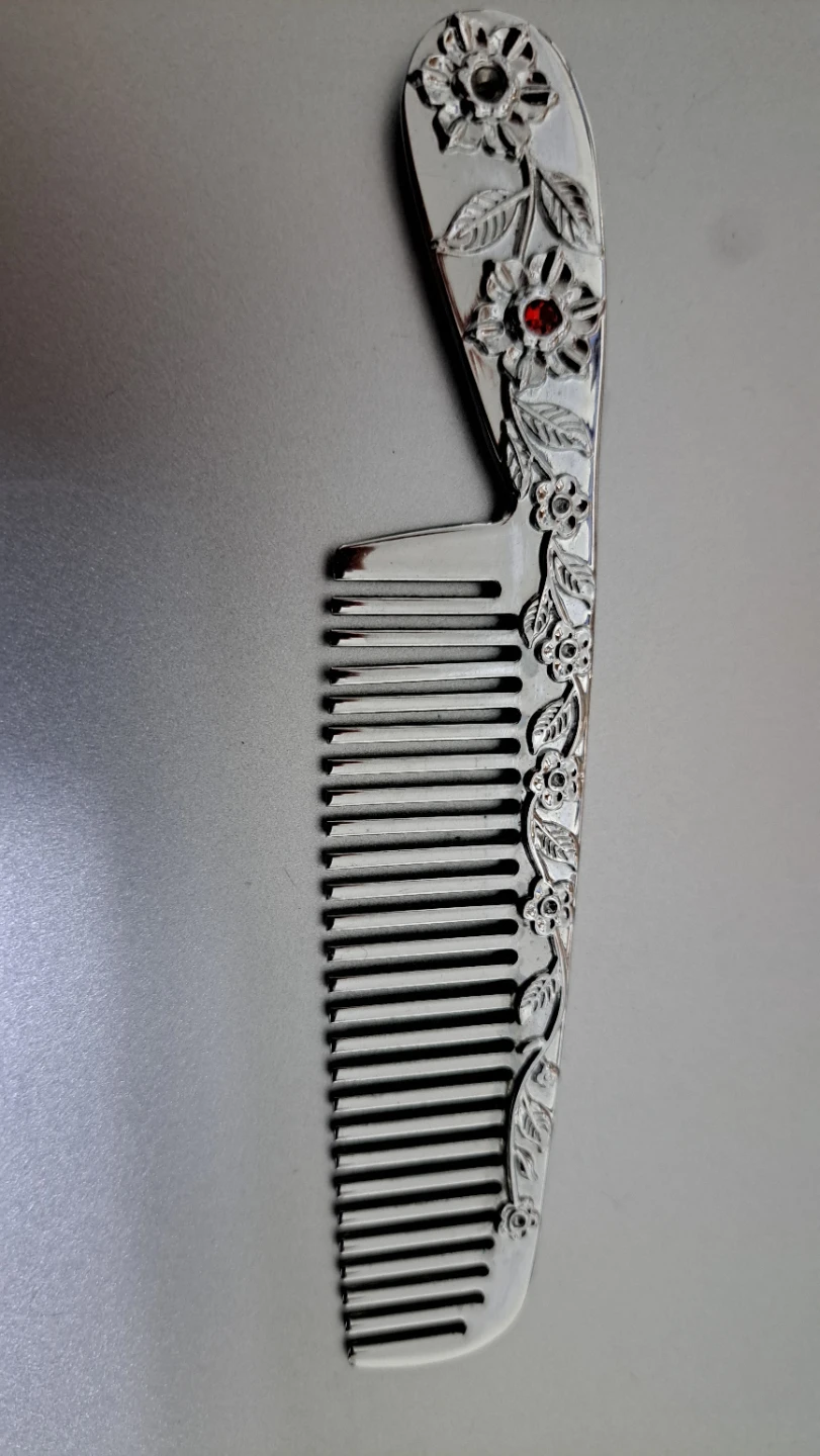 Decorative Mini Metal Comb with Floral Design - photo 4