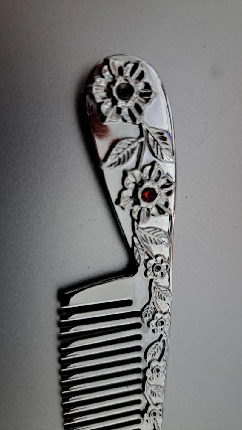 Decorative Mini Metal Comb with Floral Design - photo 5