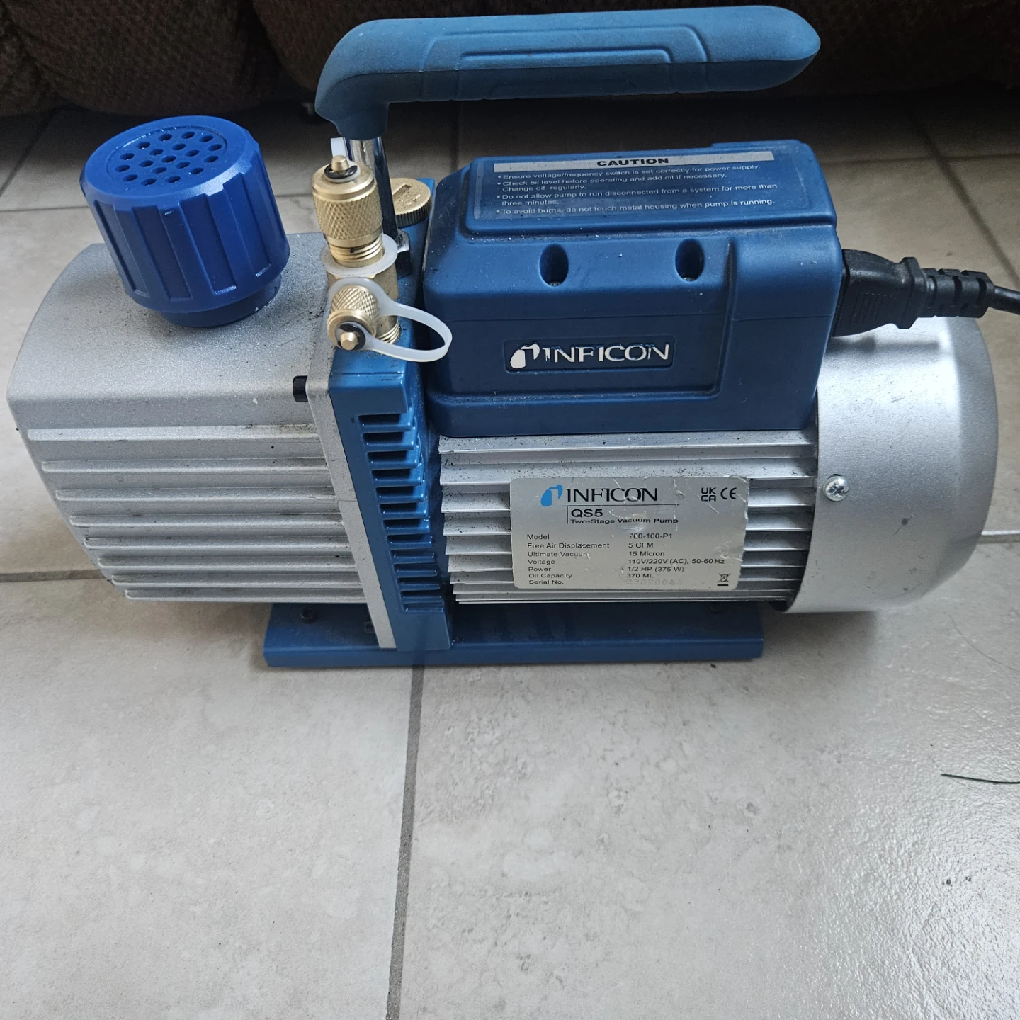 INFICON QS5 Two-Stage Vacuum Pump 700-100-P1