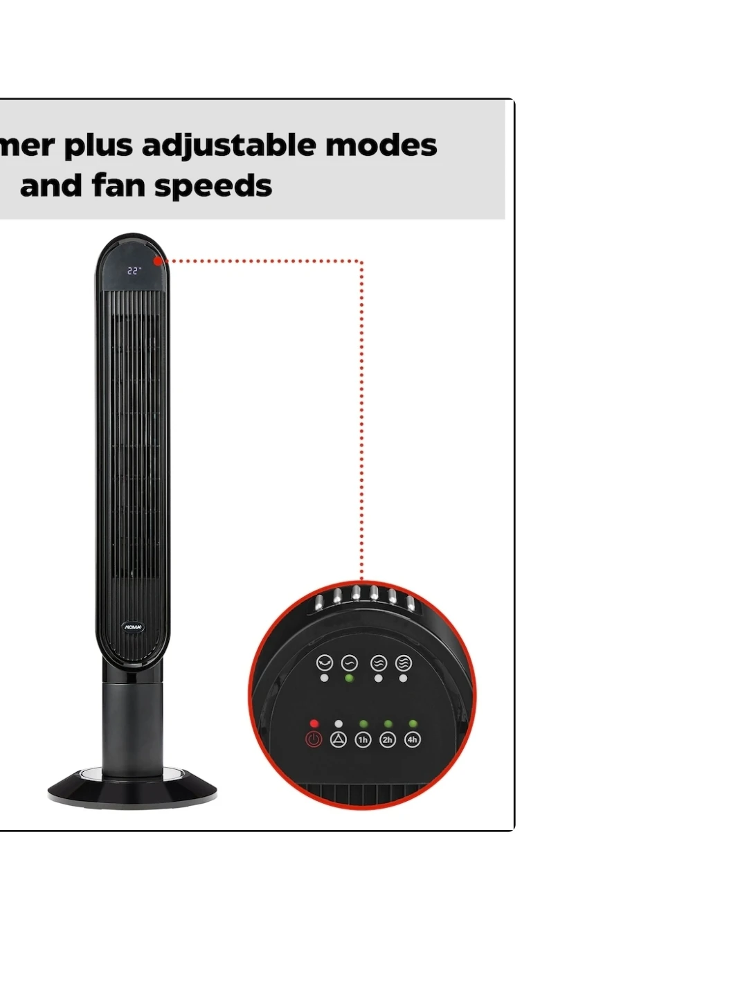NOMA Black Tower Fan(like new) - photo 4