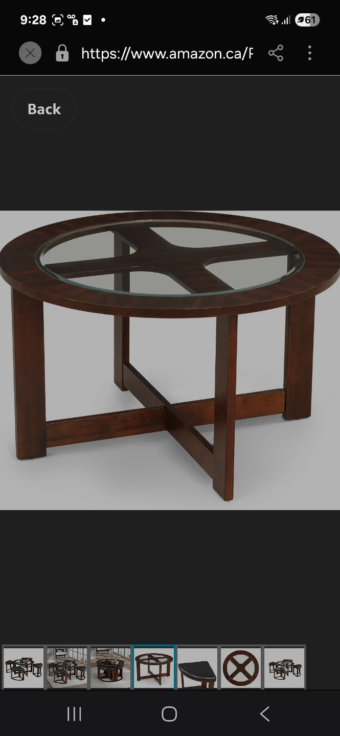Round Coffee Table with 4 Stools - photo 5