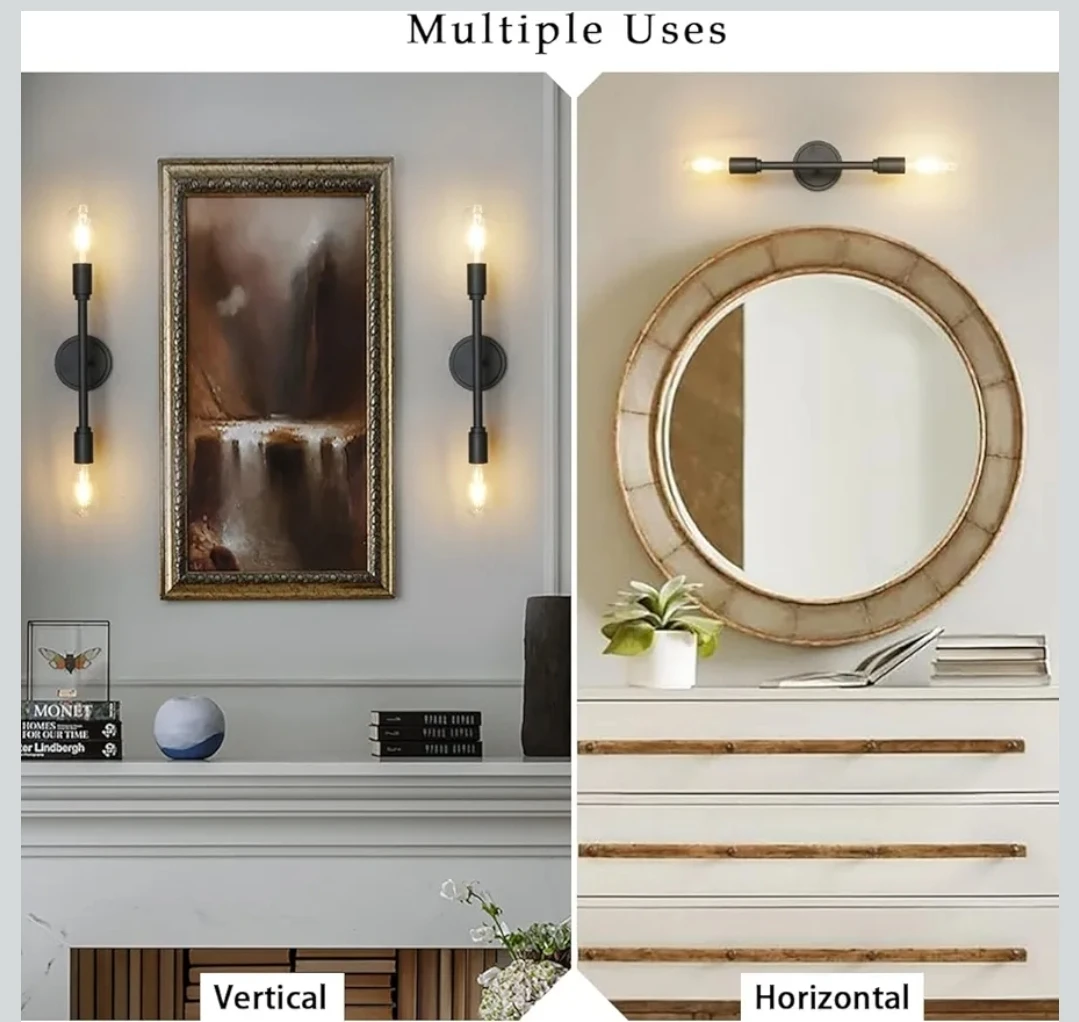 2 Light Vanity Sconce Light - Matte Black 🌱 - photo 5