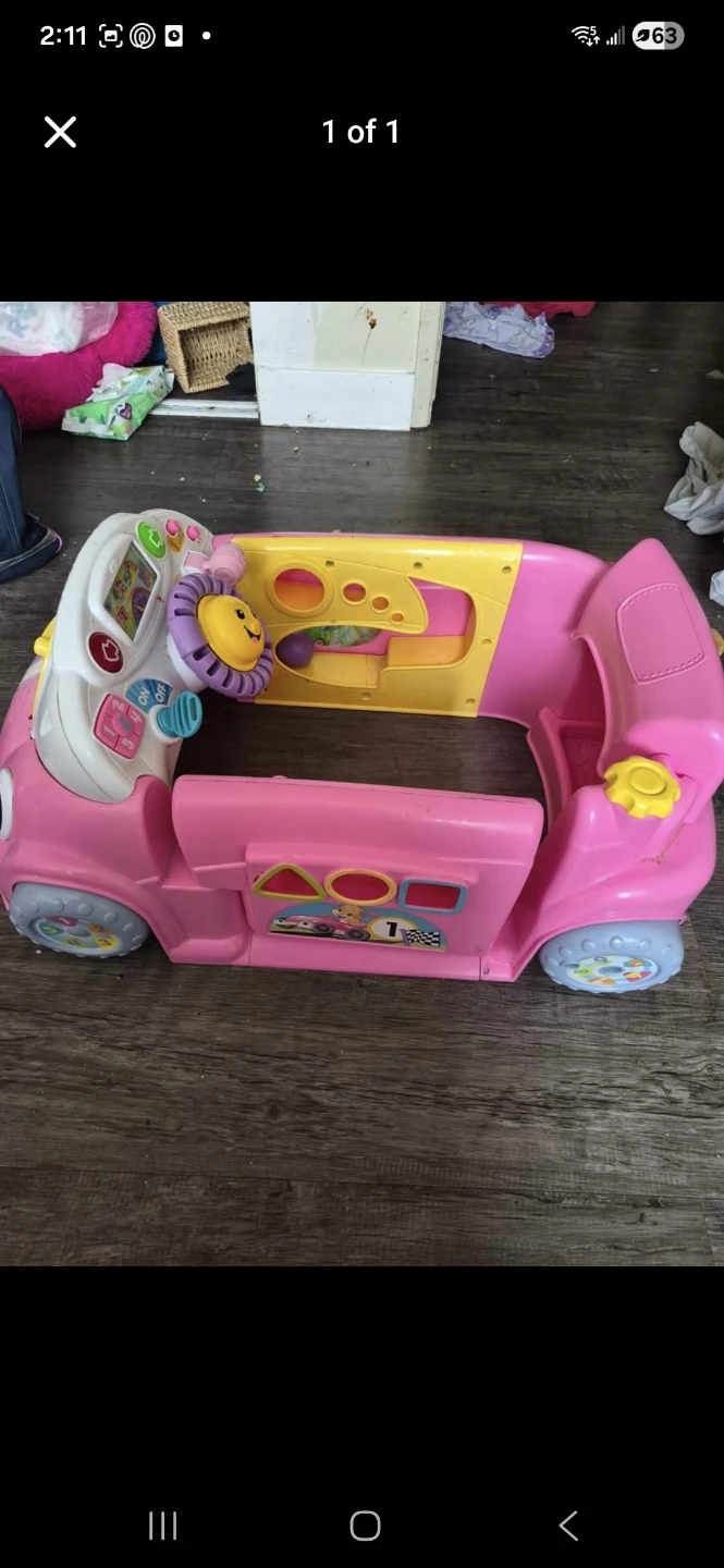 Pink Ride-On Learning Toy Car