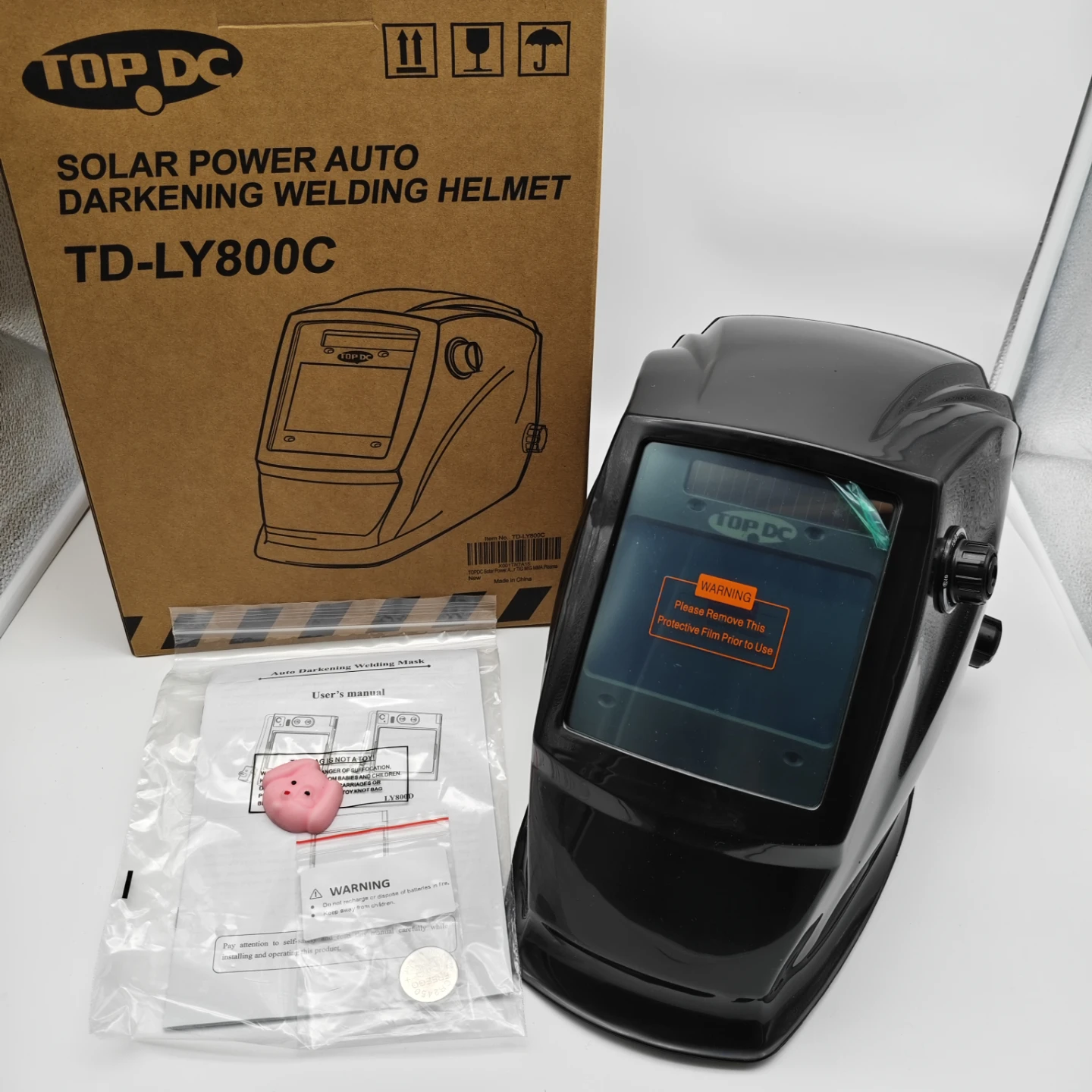 TOP DC Solar Power Auto Darkening Welding Helmet TD-LY800C