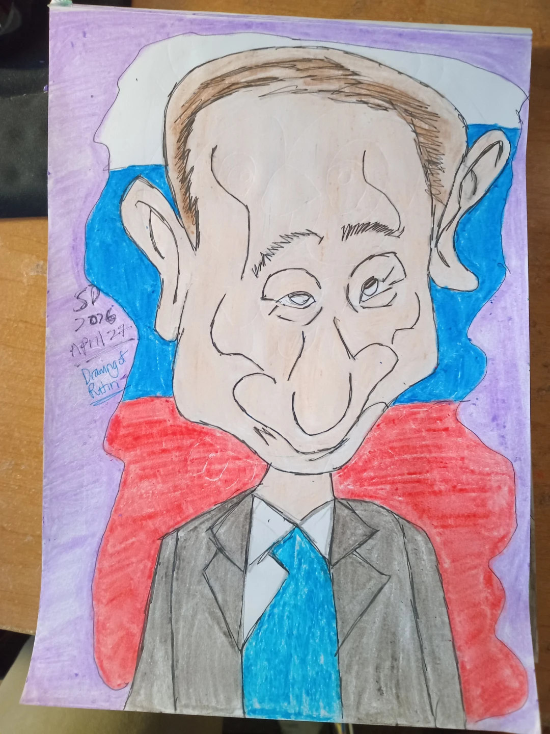 Vladimir Putin Drawing by Custom Artist Sherwin