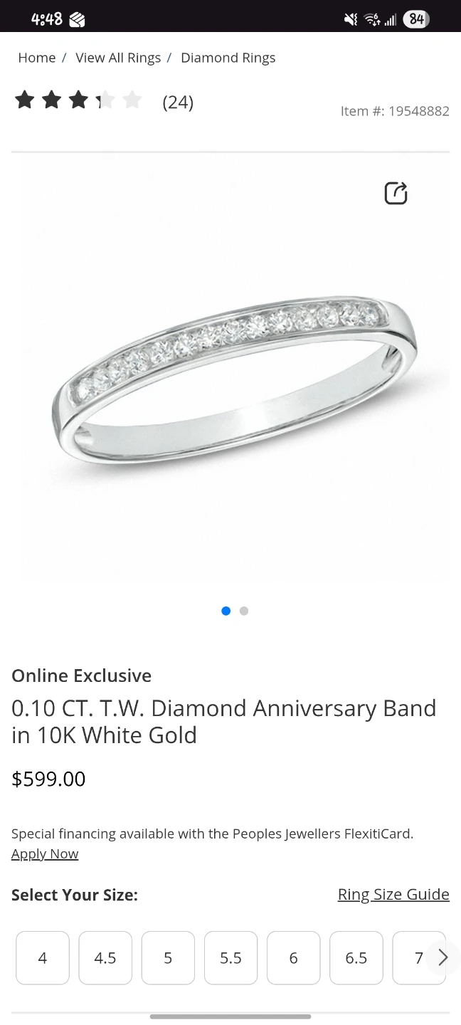 10K White Gold Diamond Band Size 5.5 - photo 4