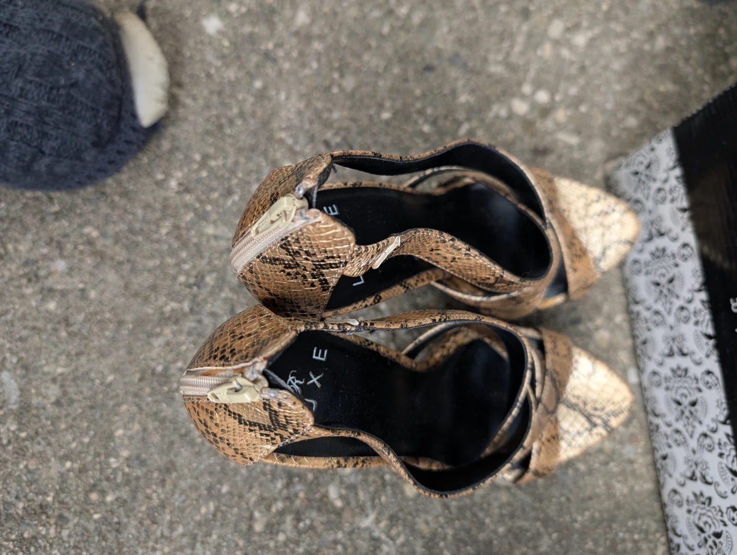Luxe Footwear Snake Print Strappy Heels - photo 2