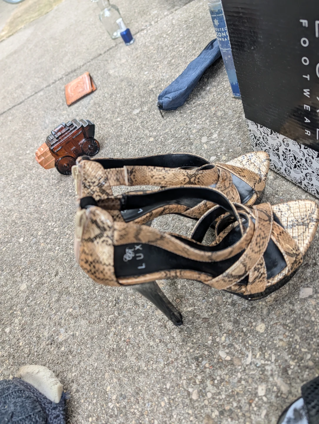 Luxe Footwear Snake Print Strappy Heels - photo 5