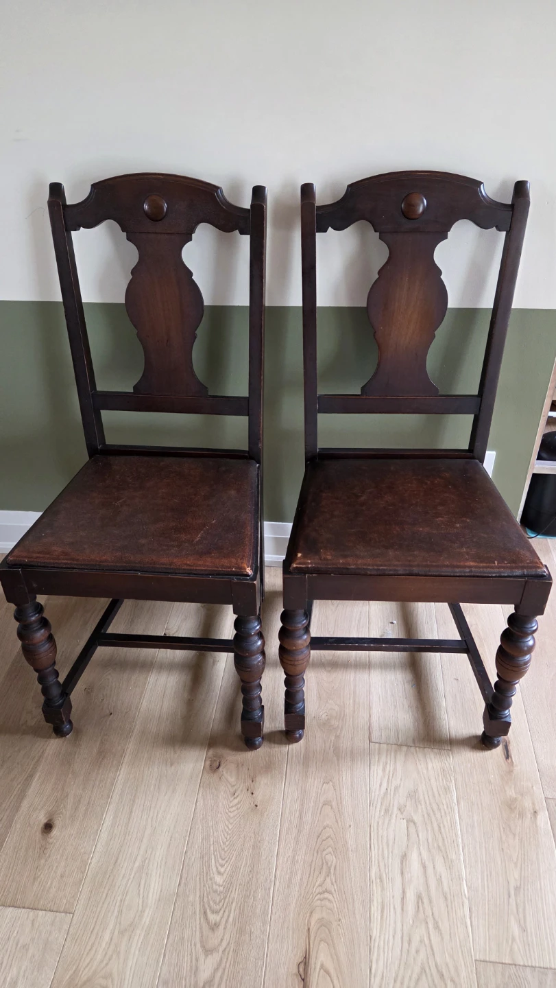 6 MCM Vintage Wood Chairs
