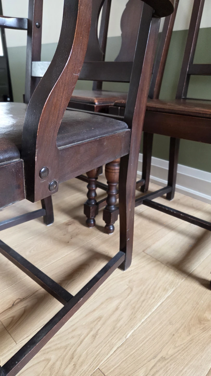 6 MCM Vintage Wood Chairs - photo 5