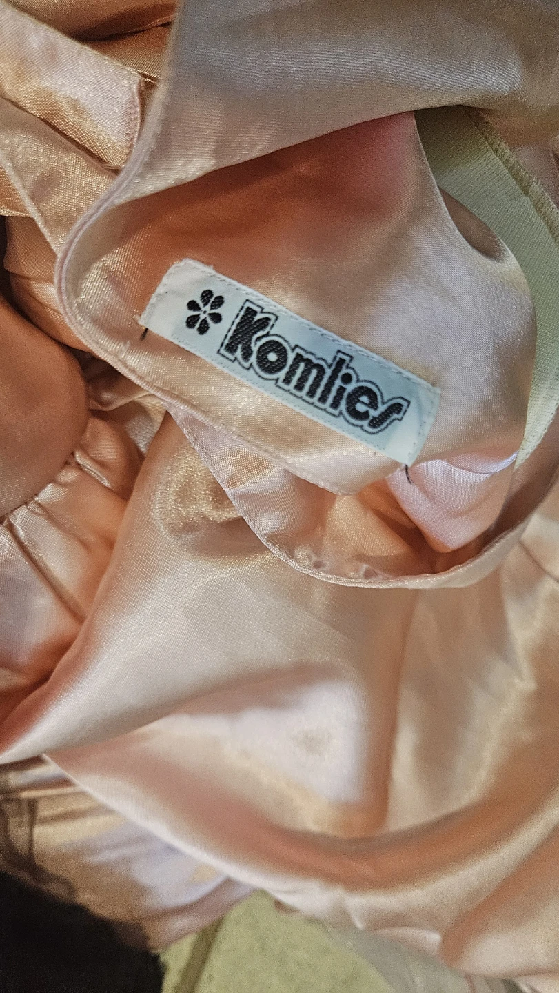 Komlies Pink Satin Dress with Bolero 80s style - photo 5