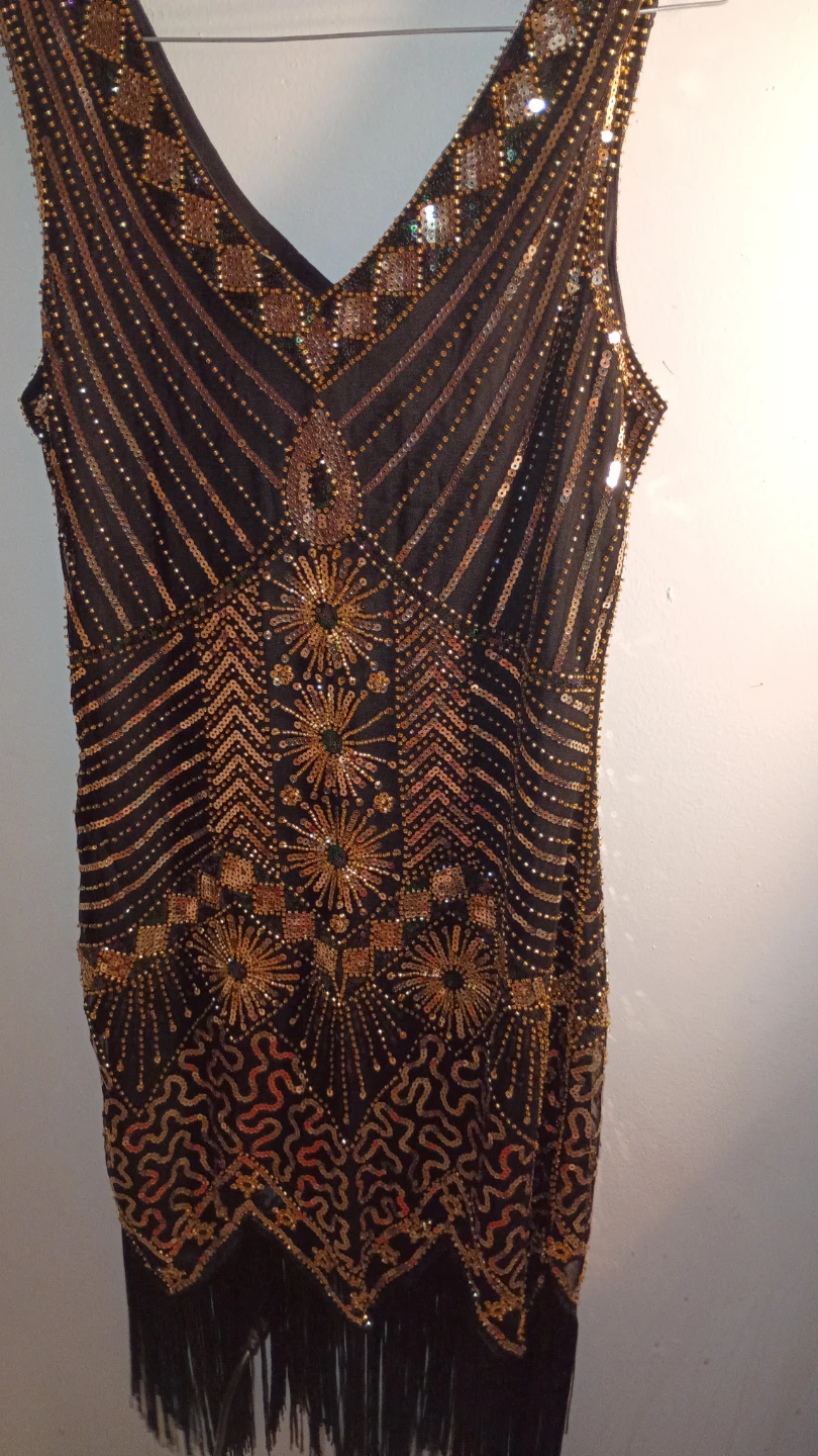 MTITE Black Sequin Flapper Dress with Fringe - photo 5