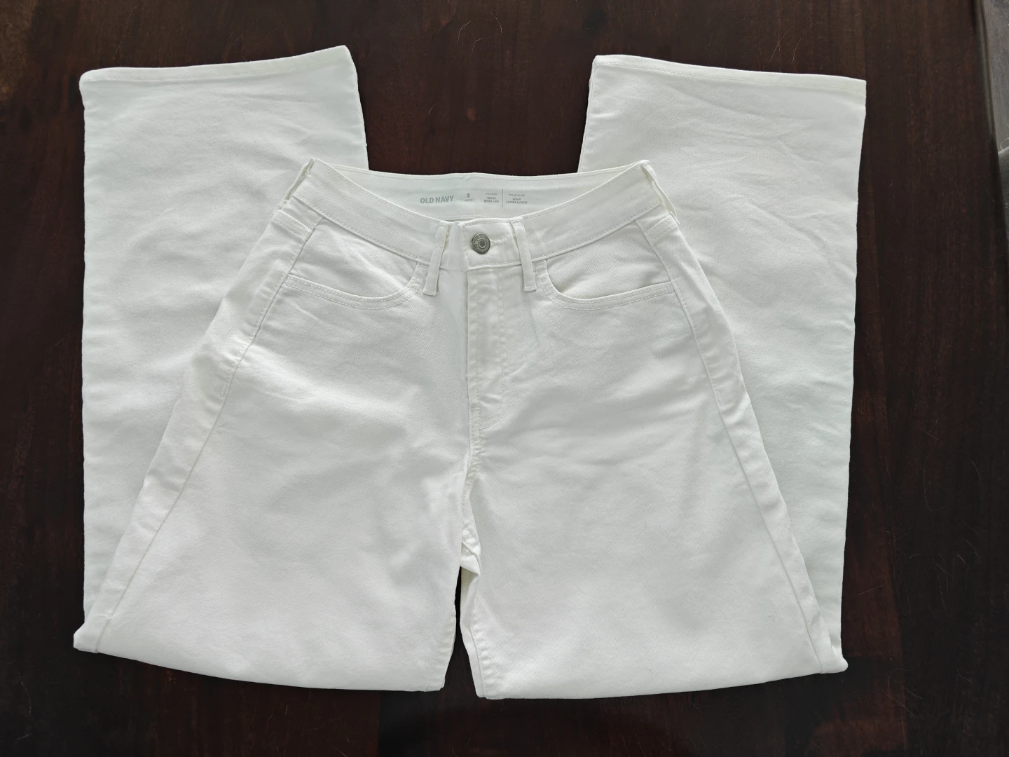 White Wide Leg Jeans - Size 2 Petite