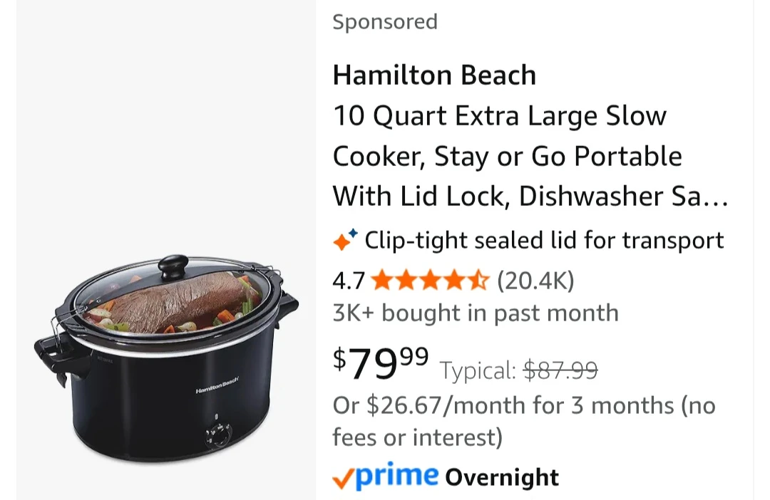 Hamilton Beach 10 Quart Slow Cooker - photo 2
