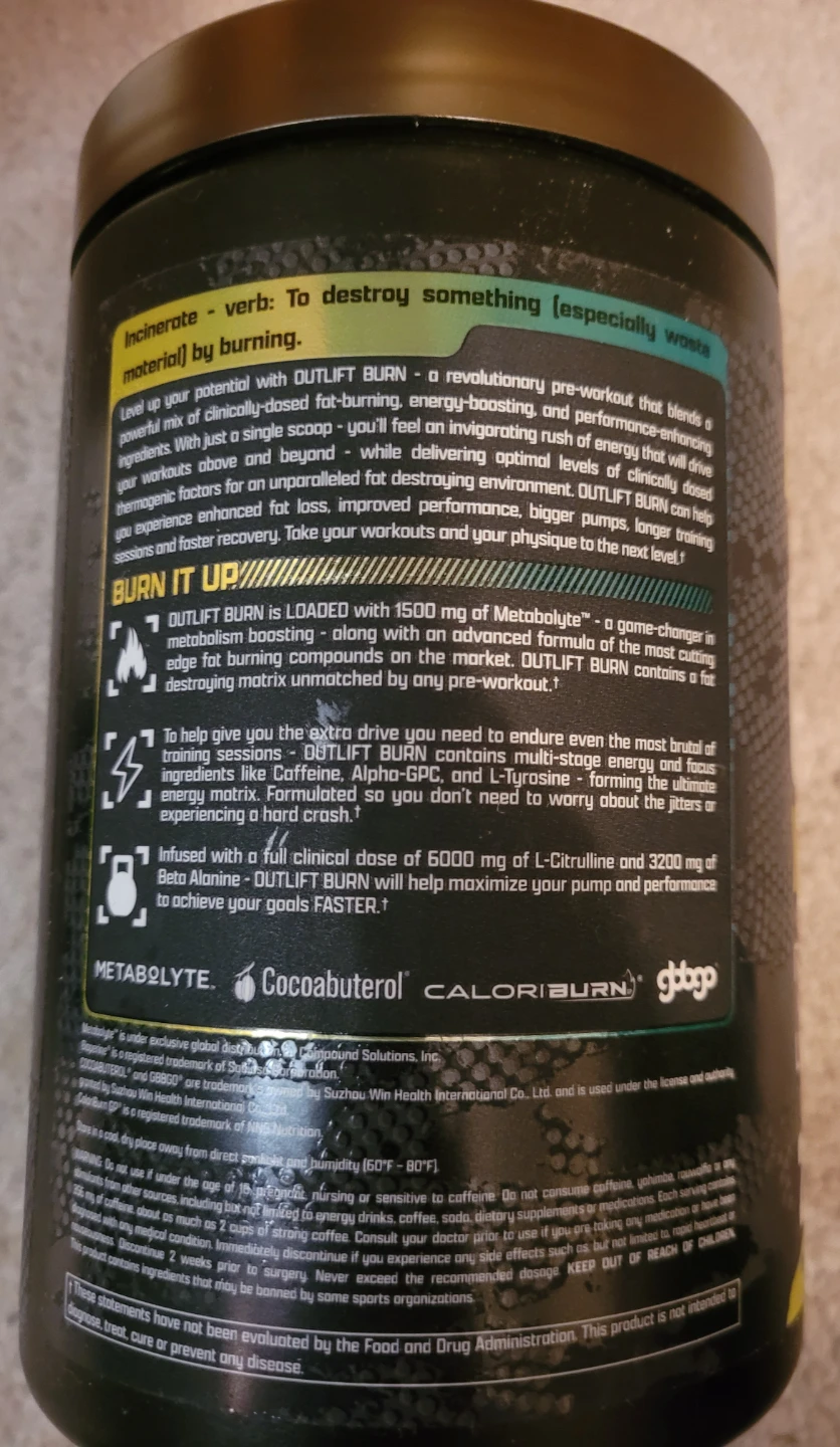 Nutrex Research Outlift Burn Maui Twist Pre-Workout 422.4g - photo 3