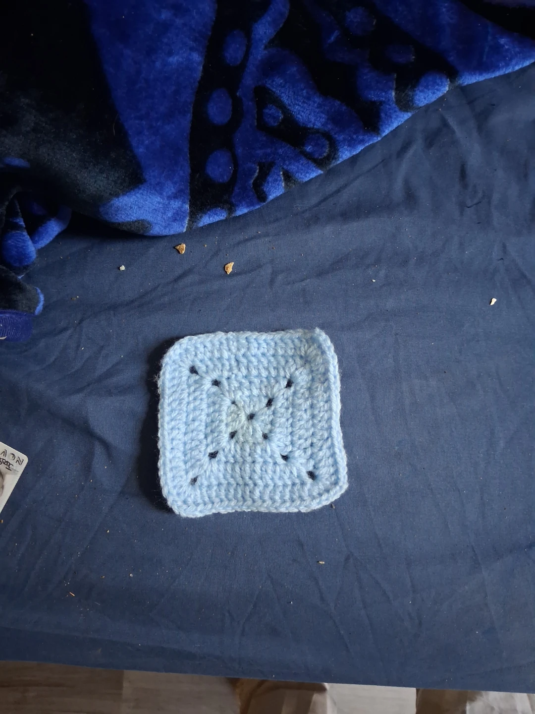 Light Blue Crochet Squares (3 count) - photo 2