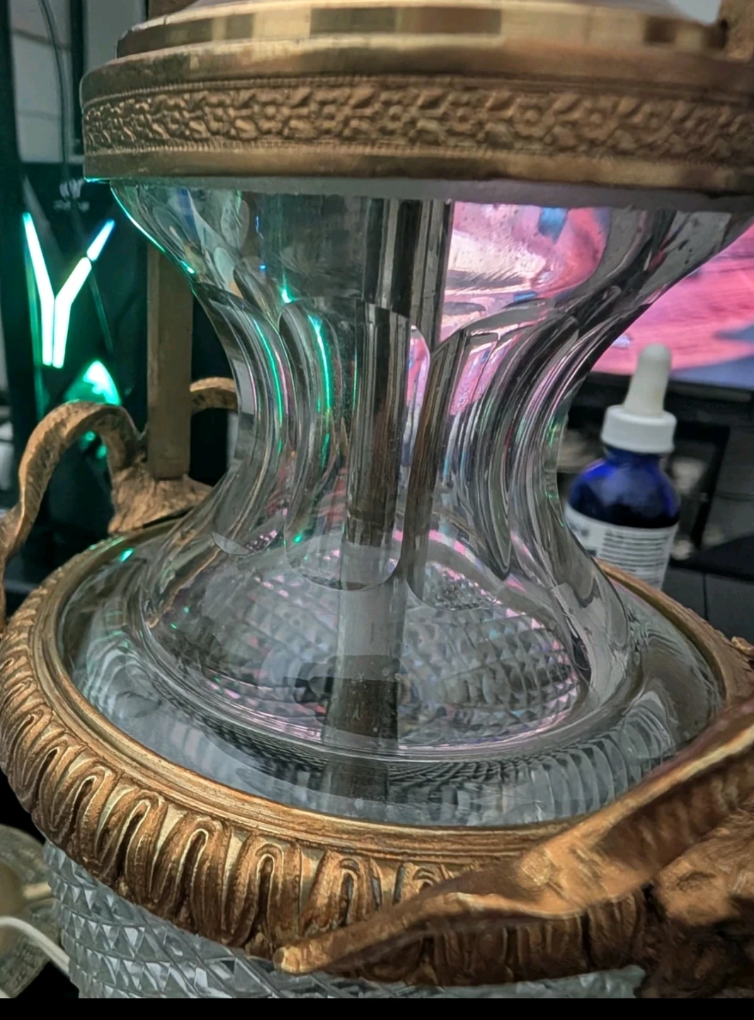 Empire Style Ormolu and Glass Table Lamp - Made in Austria - photo 4