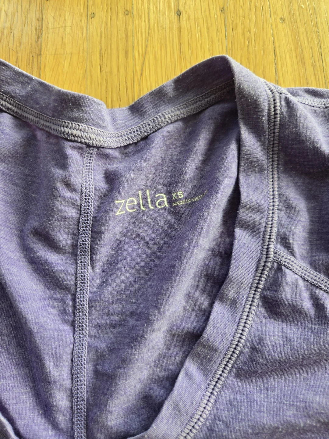Zella Purple Ruched Short Sleeve V-Neck T-Shirt - photo 3