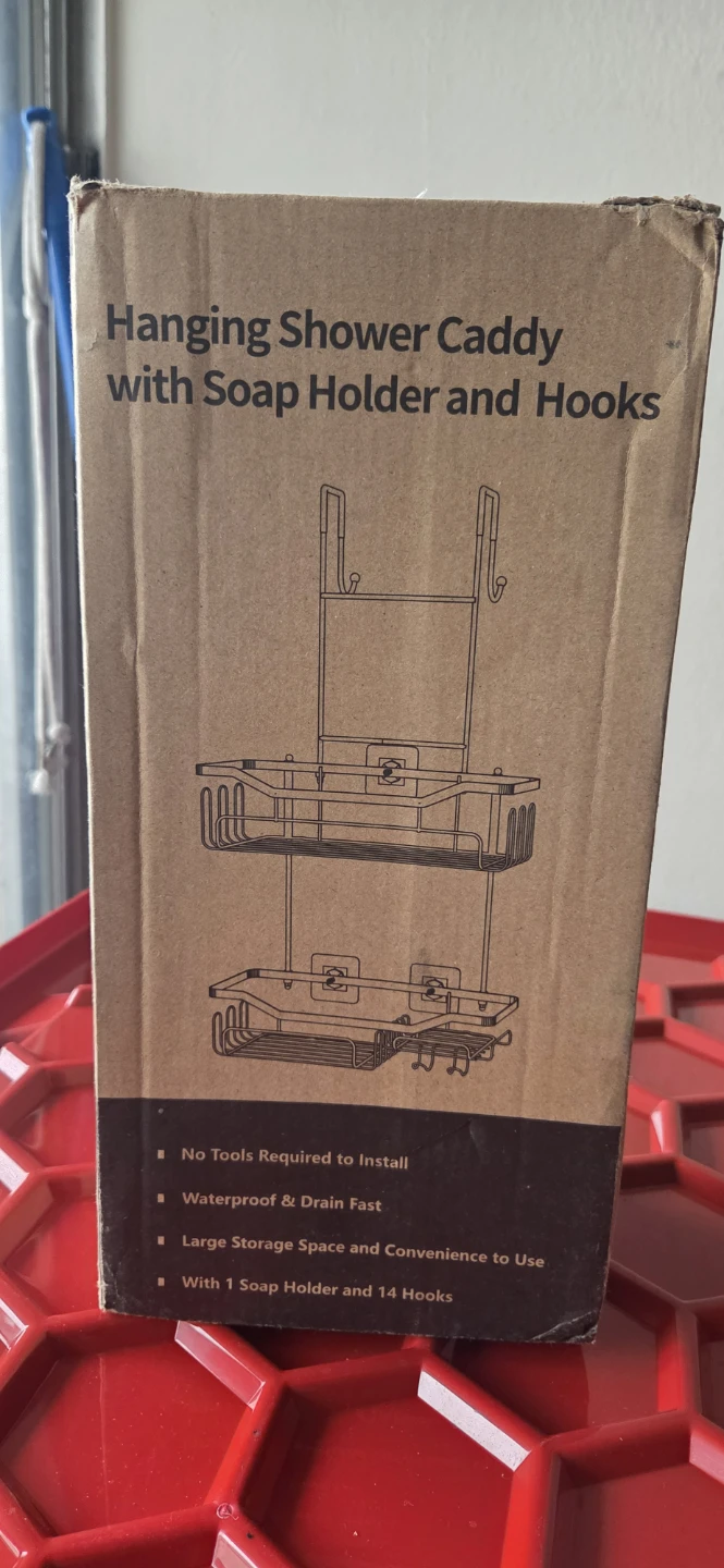 Brand New Hanging Shower Caddy with Soap Holder & Hooks - photo 3