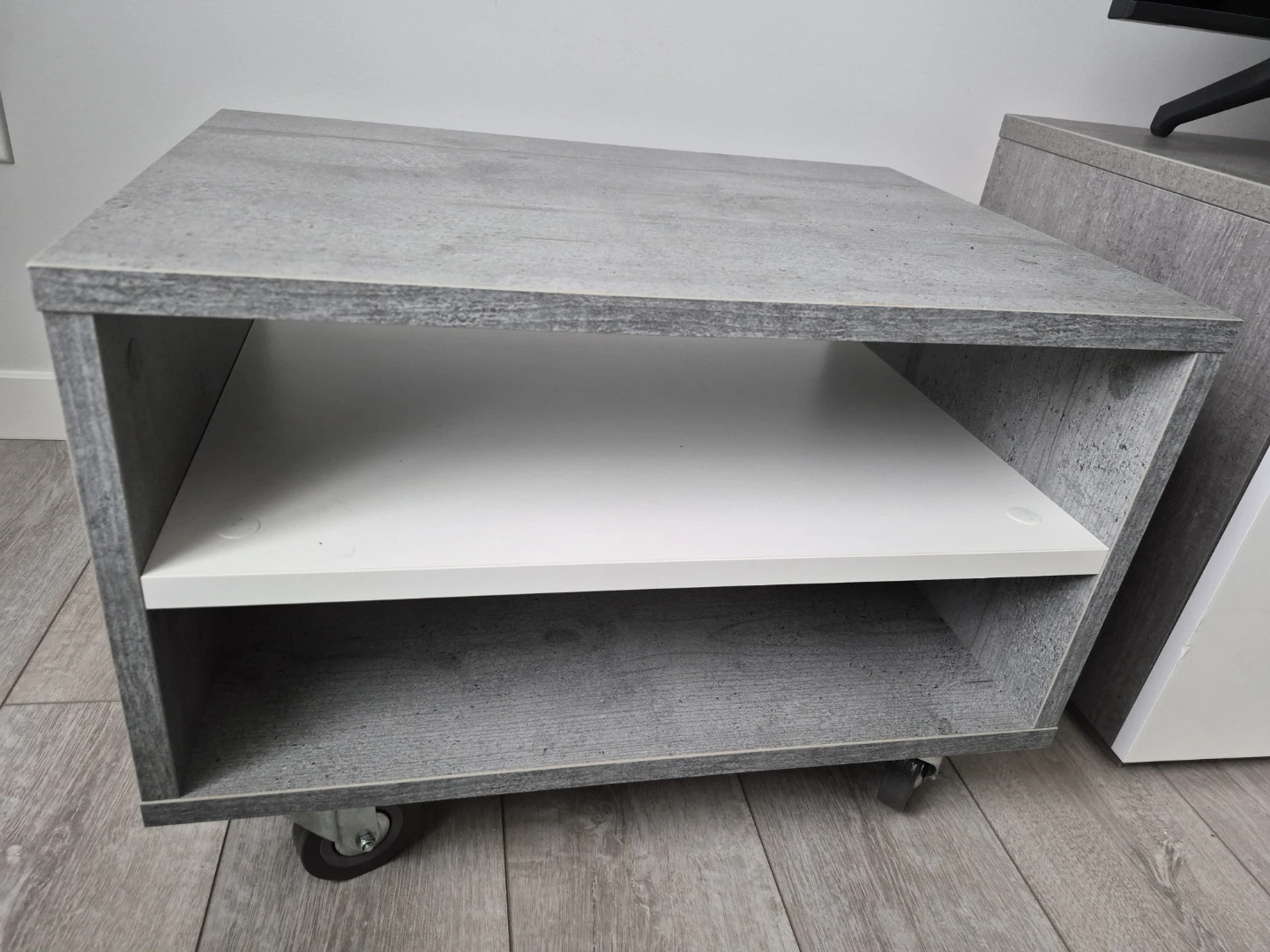 Grey and White Rolling center table