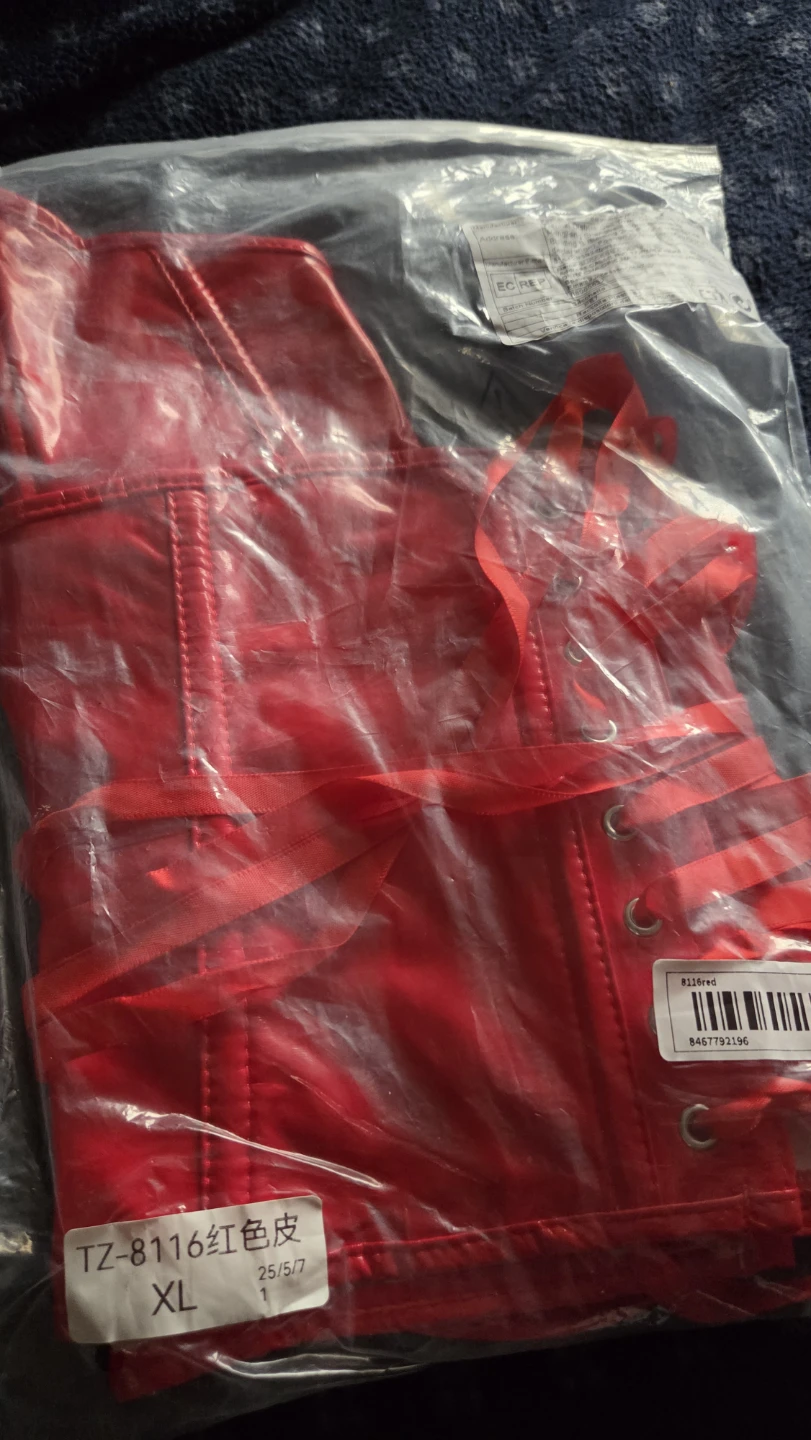 Red Faux Leather Corset - XL - photo 5