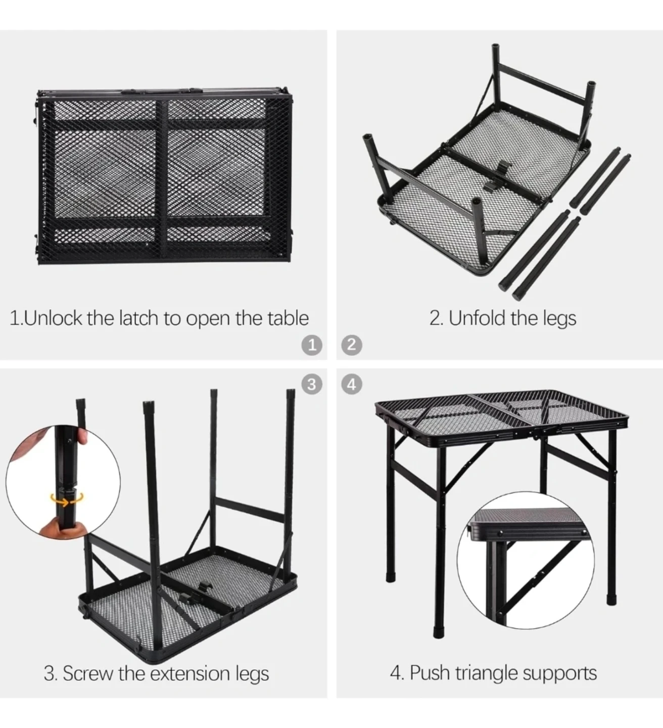 Metal Folding Table - Portable Grill Stand for Camping - photo 2