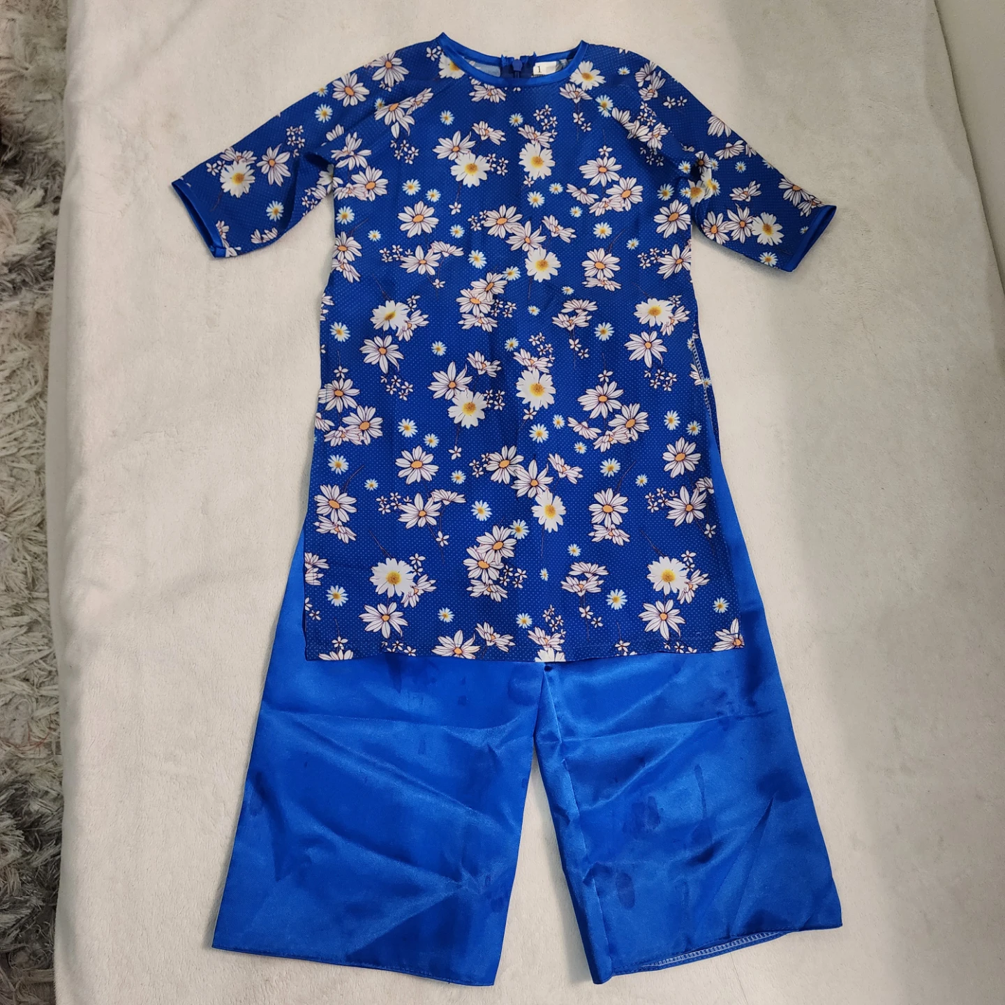 Blue Floral Vietnamese AO Dai - Size 1