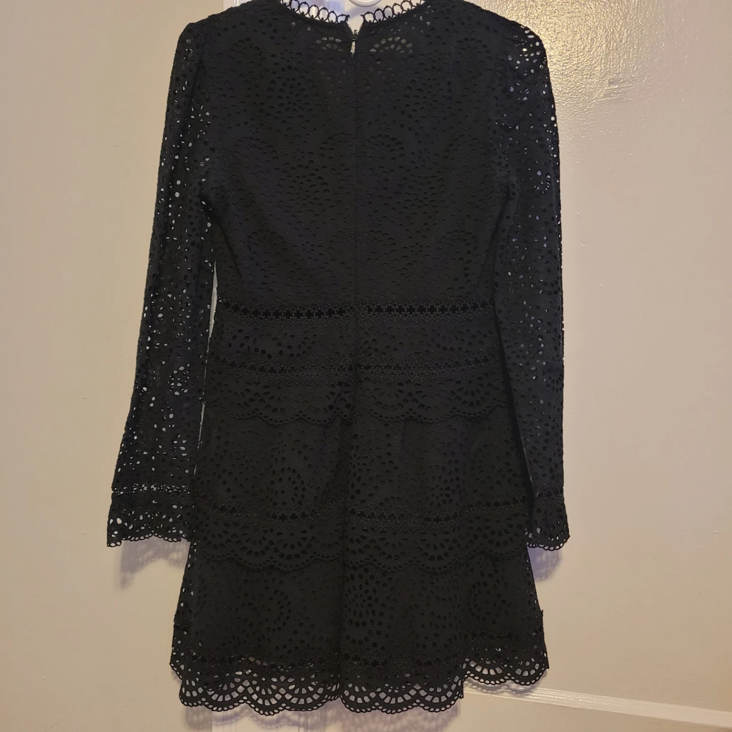 ZIMMERMANN Black Lace Tiered Mini Dress sz2 quiet luxury - photo 4