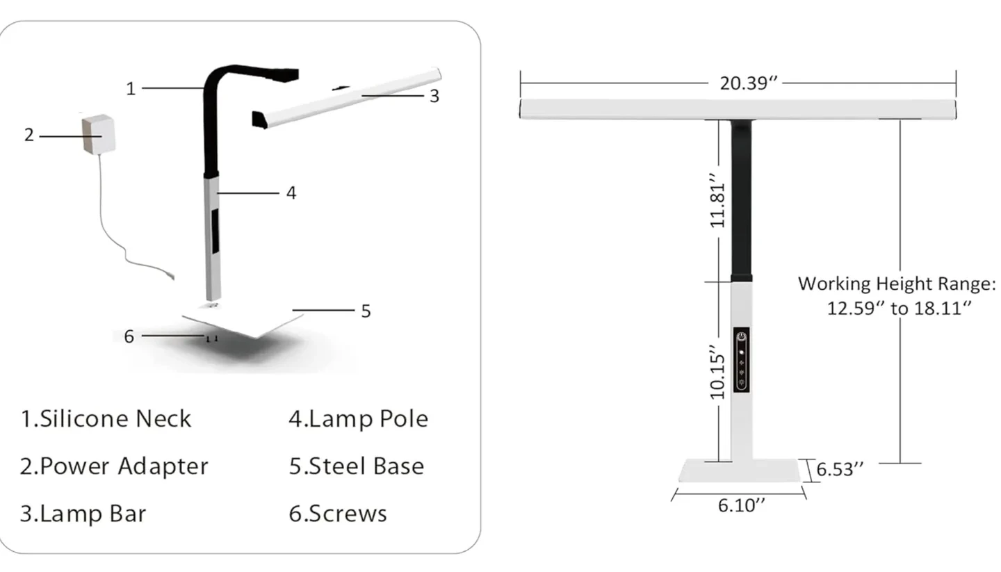 Full Spectrum LED Desk Lamp with Adjustable Brightness and Modes - photo 2