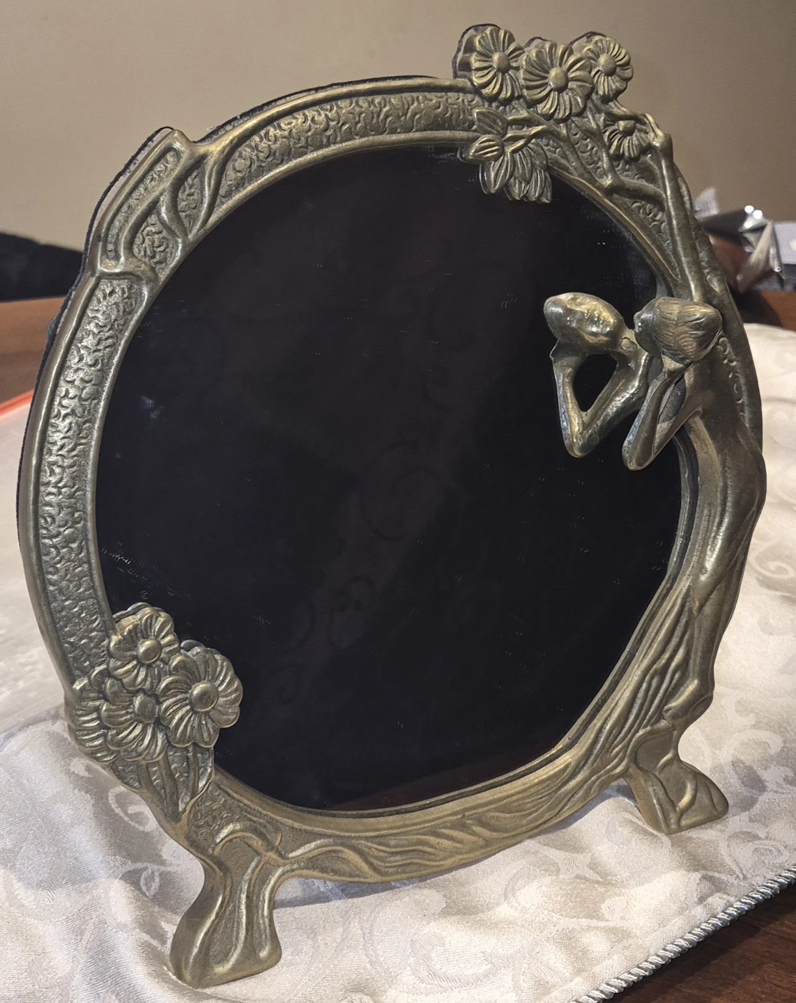 Vintage Art Nouveau Tabletop Mirror.