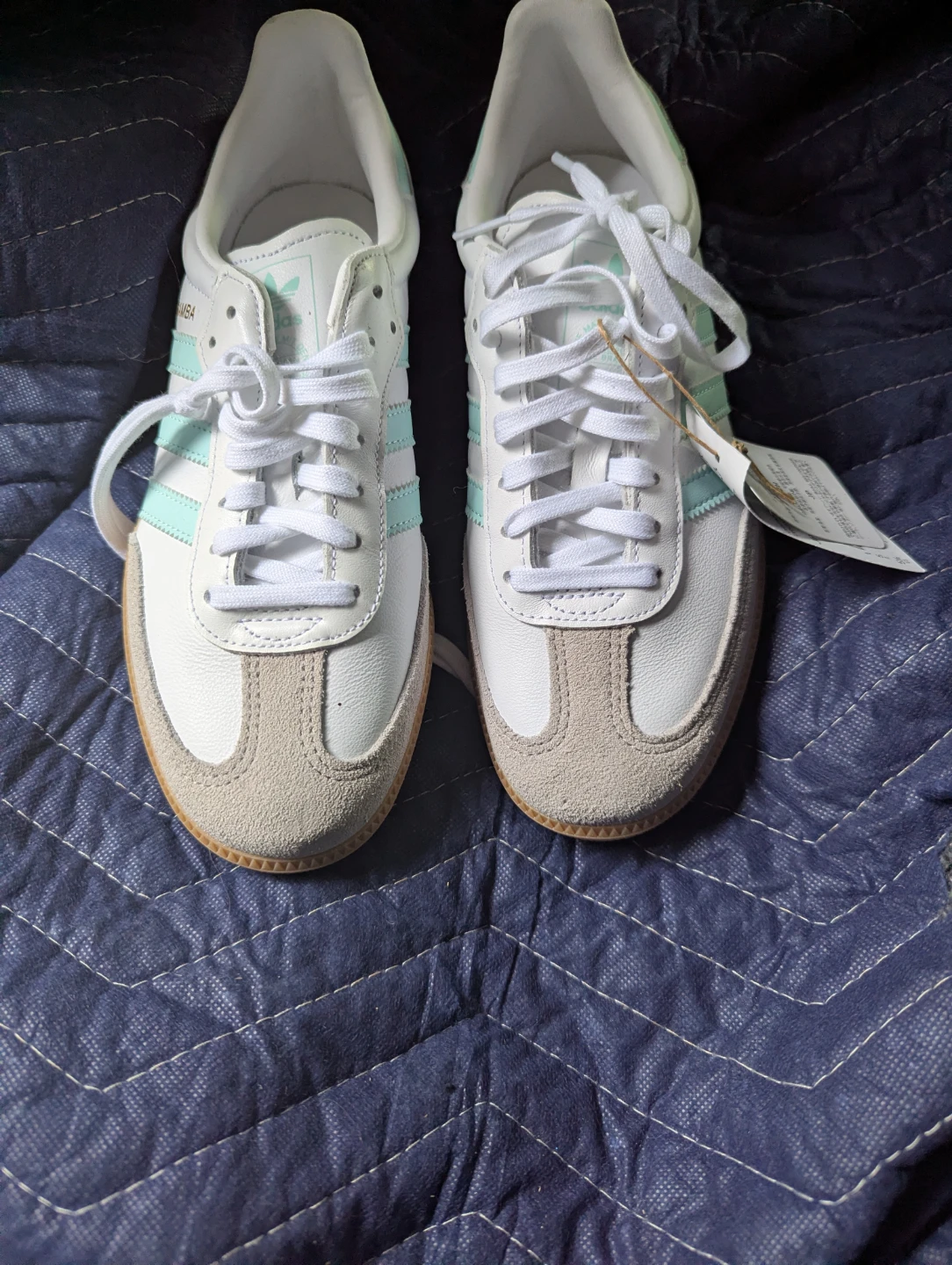 Adidas Samba OG Shoes White/Mint Green Size US 5.5