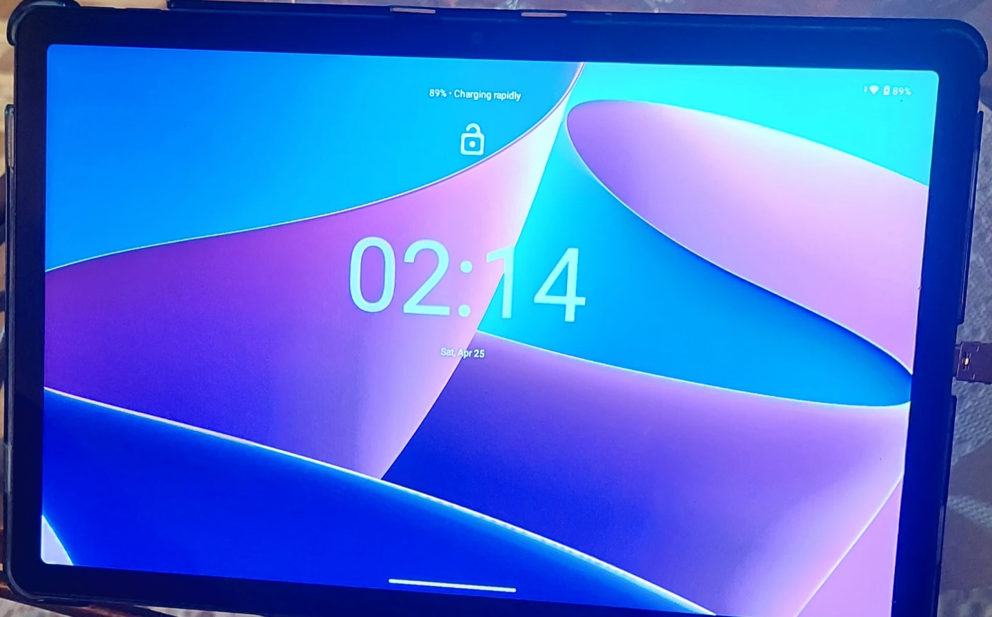 Lenovo tablet with blue case