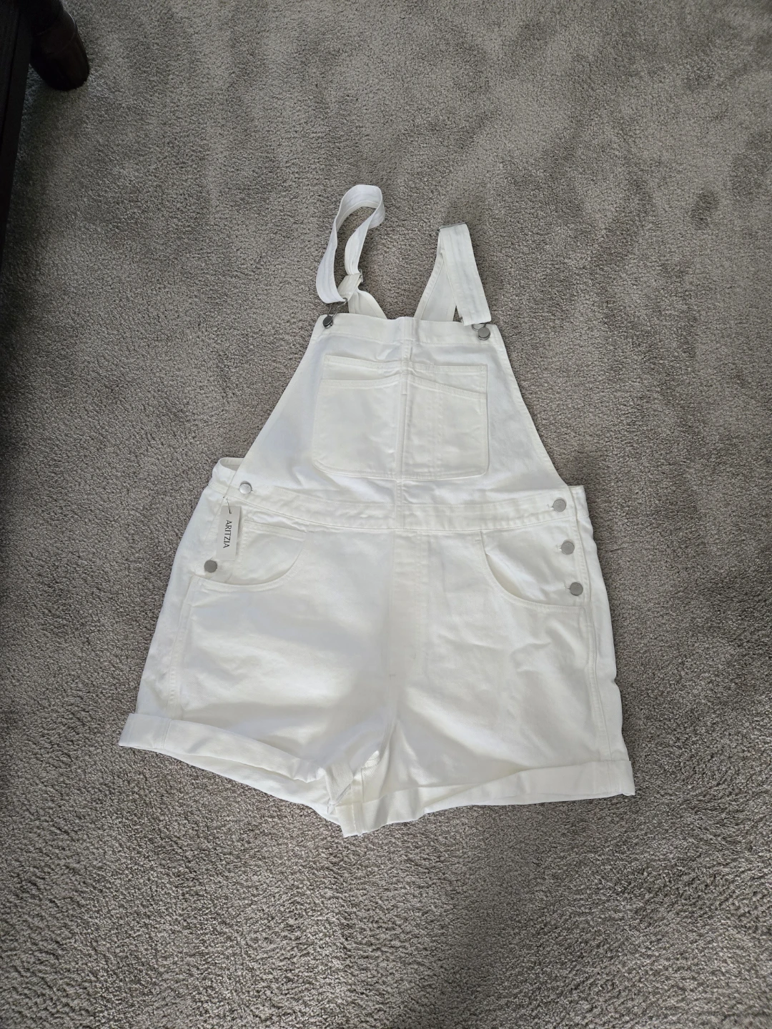 Aritzia White Short Overalls