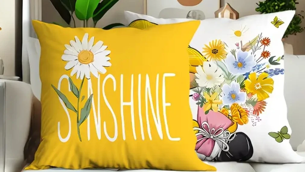 Set of 4Spring Themed Throw Pillow Covers