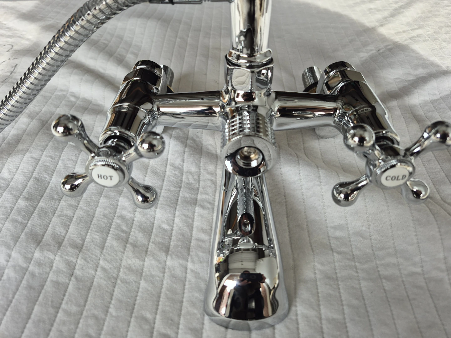Chrome Bathtub Faucet with Handheld Shower - photo 2