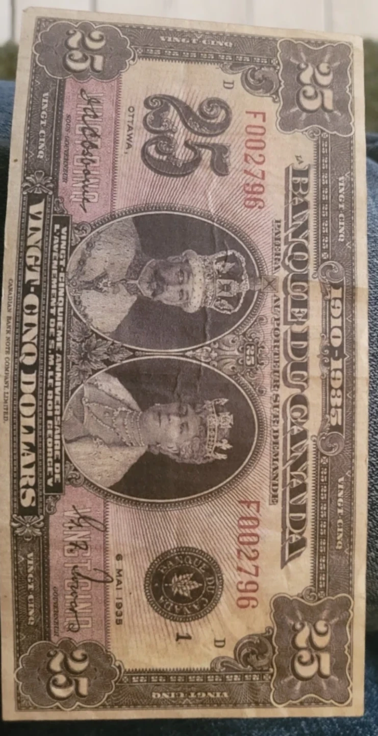 1935 Bank of Canada 25 Dollar Bill