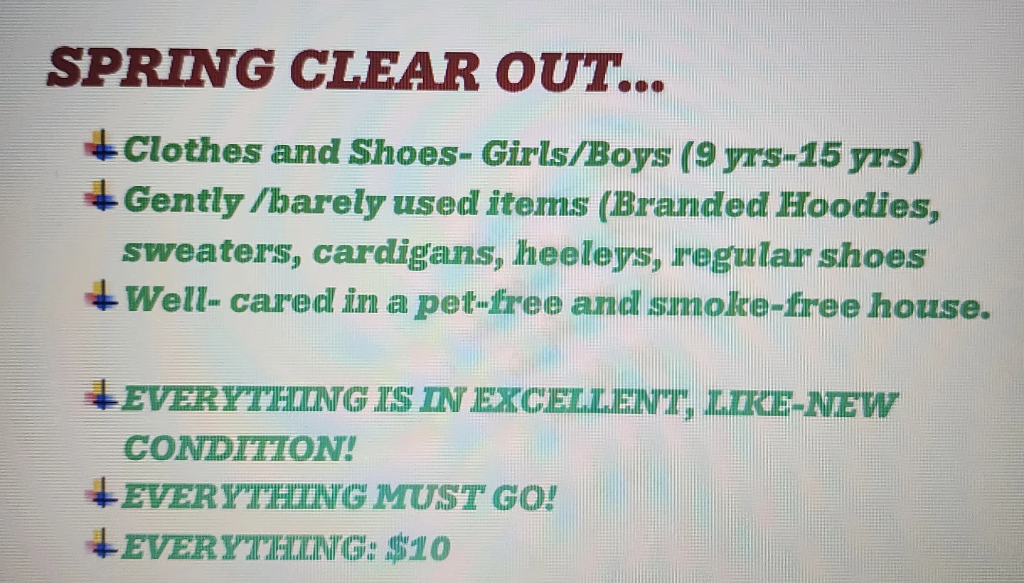 Girls/Boys Clothes and Shoes (9-15 yrs)