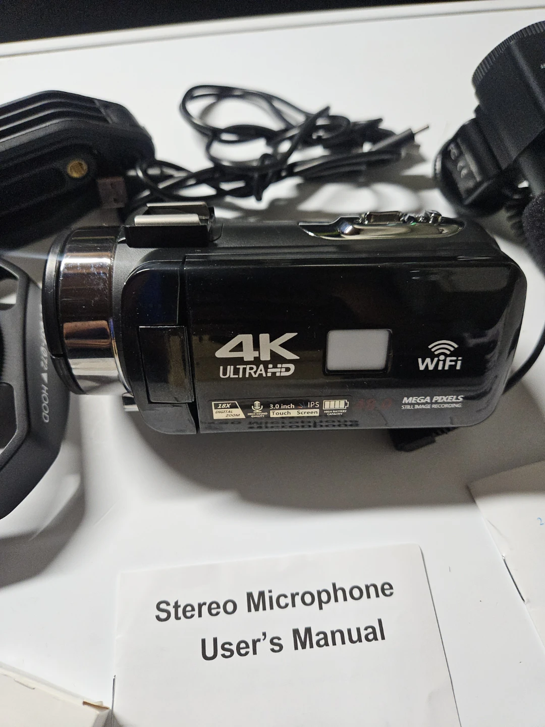 4K Ultra HD WiFi Digital Camcorder with Stereo Microphone