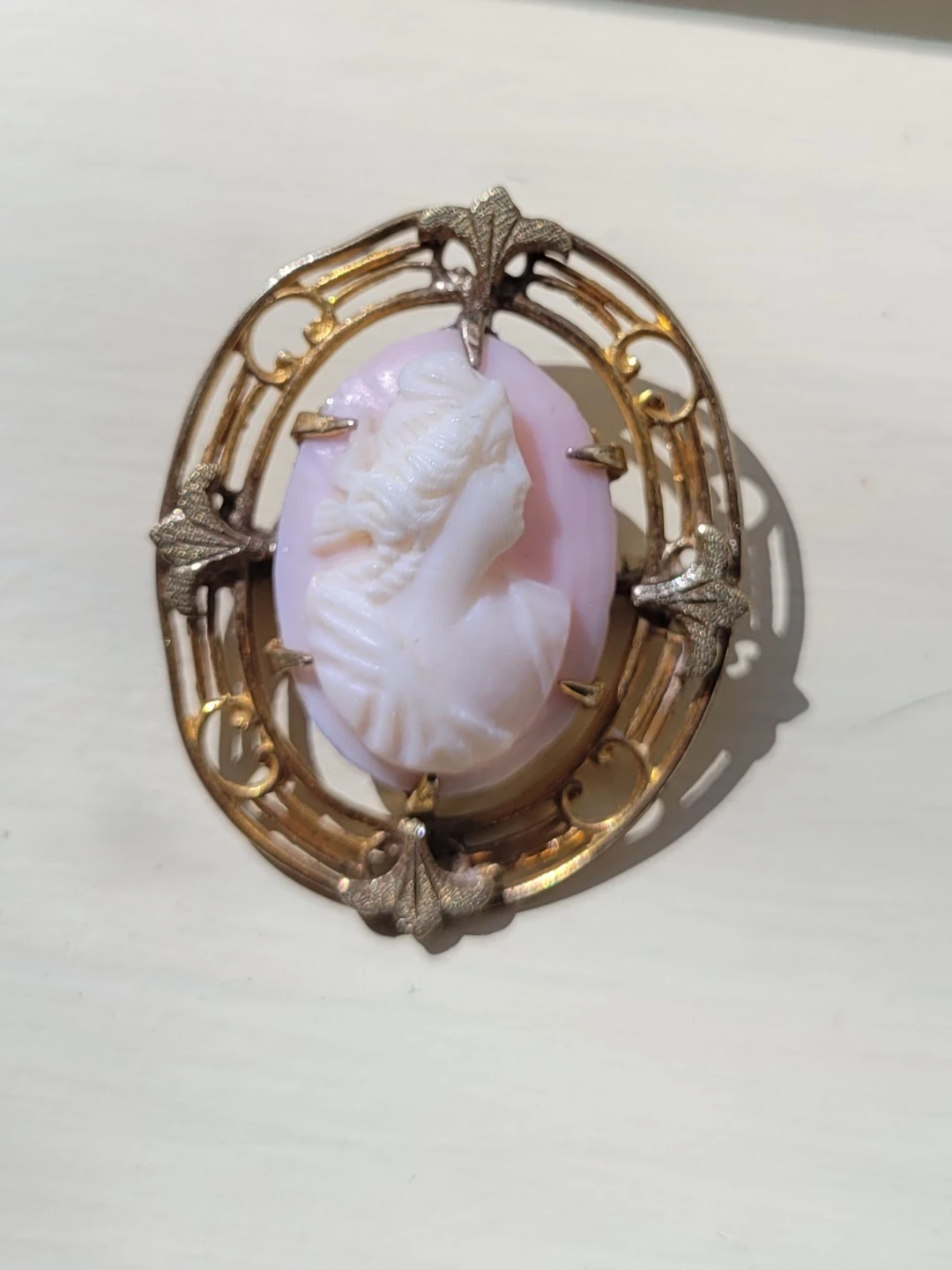 Vintage Cameo Brooch Pendant