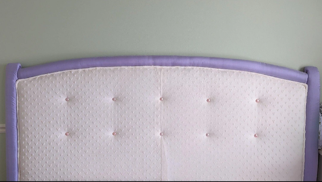 Custom-Made dupioni silk and velvet custom headboard