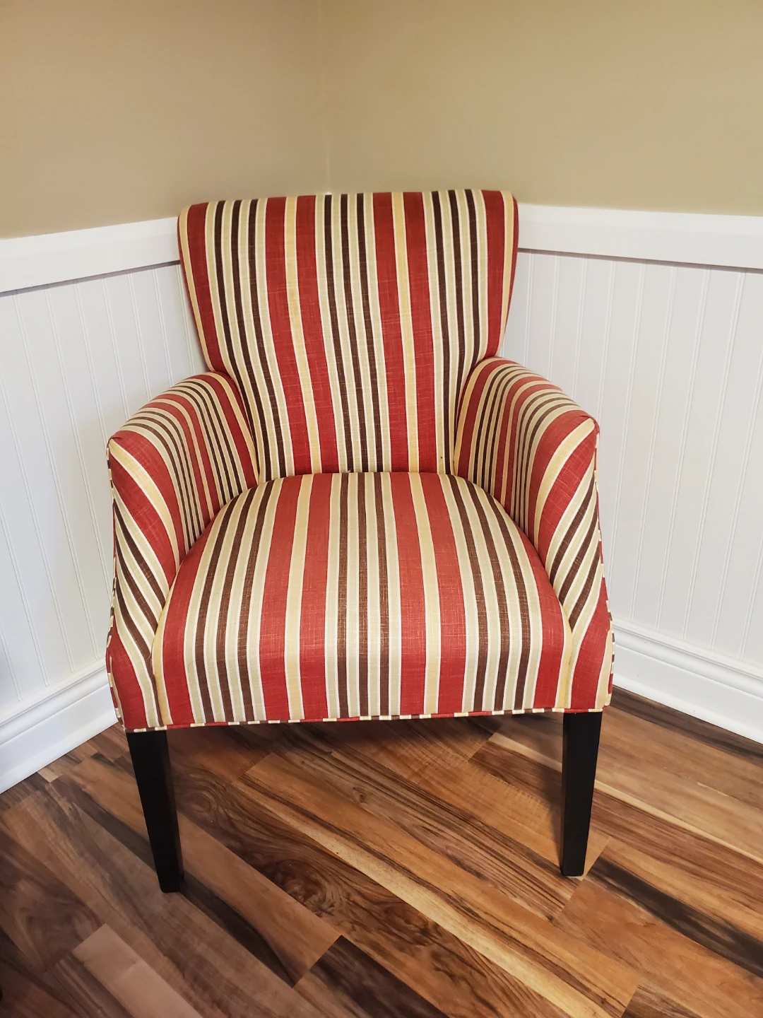 Chair - Striped. Red, White, and Brown